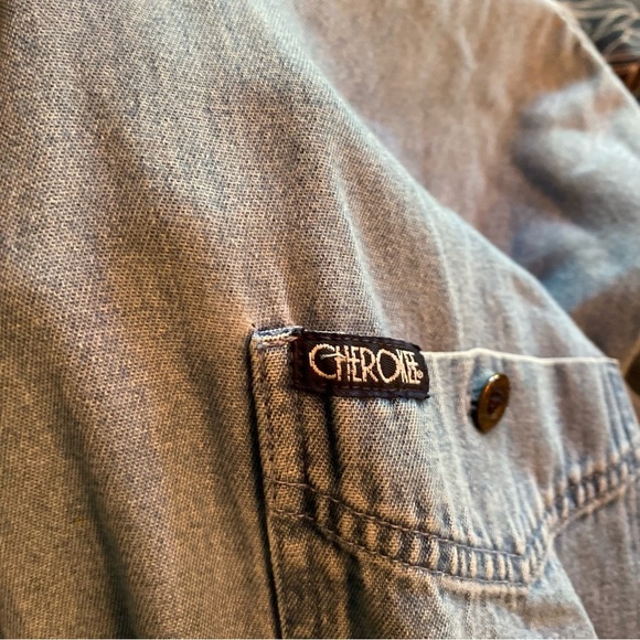 Vintage Cherokee Denim Long Sleeve button up shirt - Picture 5 of 7